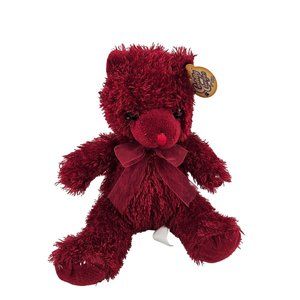 Best Made Toys Bear Plush Burgundy Cuddly Cousins 10 in Stuffed Animal Bow Tag